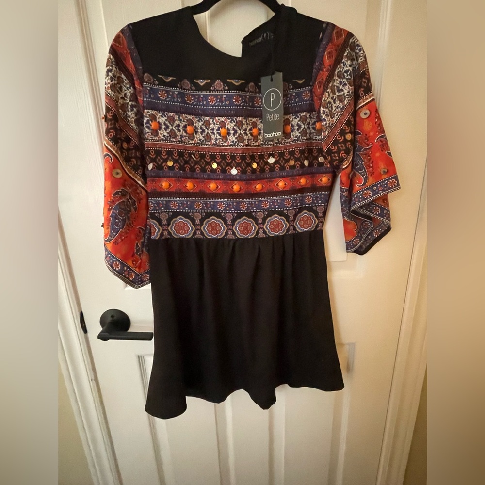 Boohoo petite embellished dress